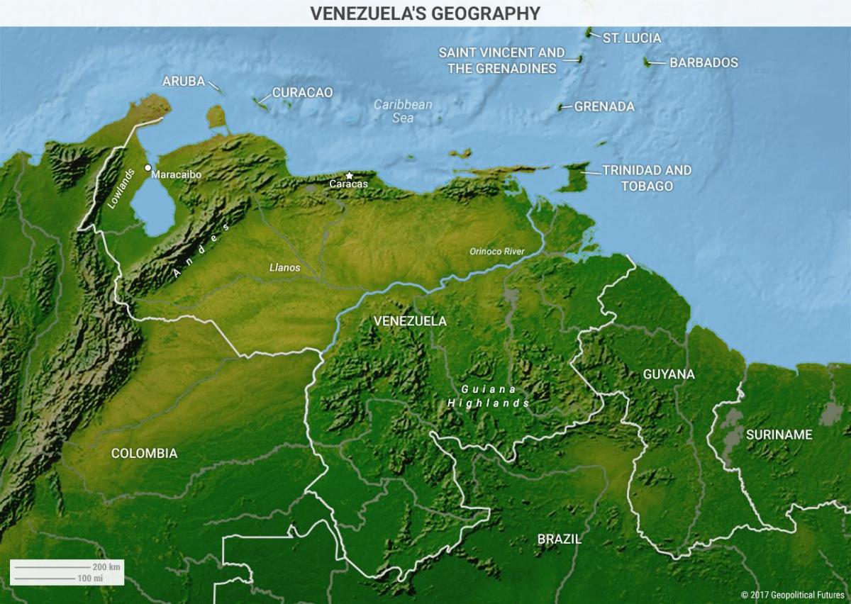 χάρτης της βενεζουέλας γεωγραφία