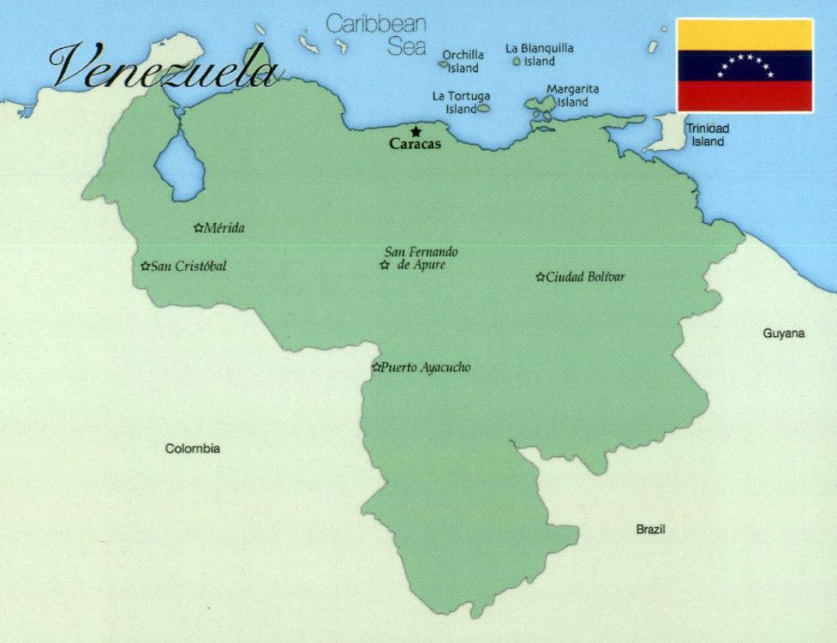 χάρτης της βενεζουέλας με τις πόλεις