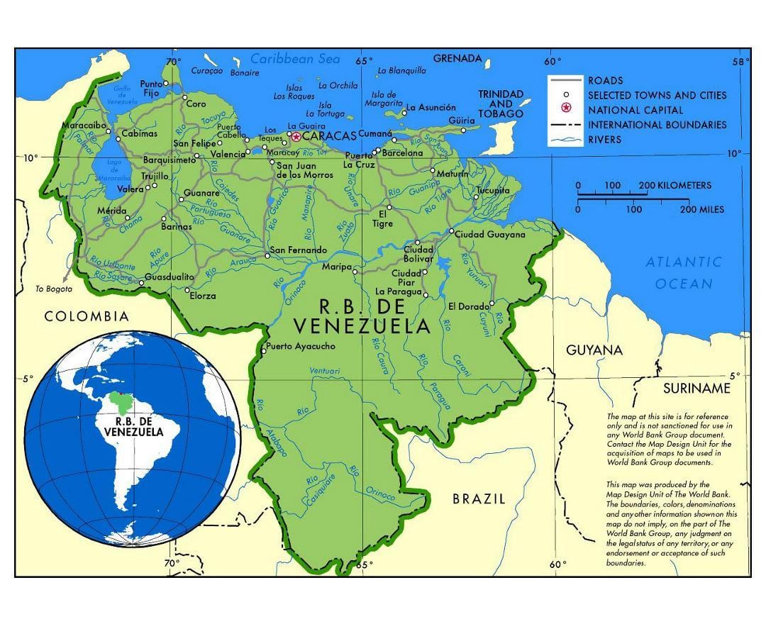 εμφάνιση χάρτη χάρτης de venezuela