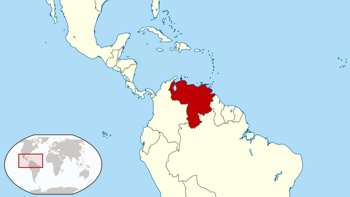 η βενεζουέλα στο χάρτη της νότιας αμερικής