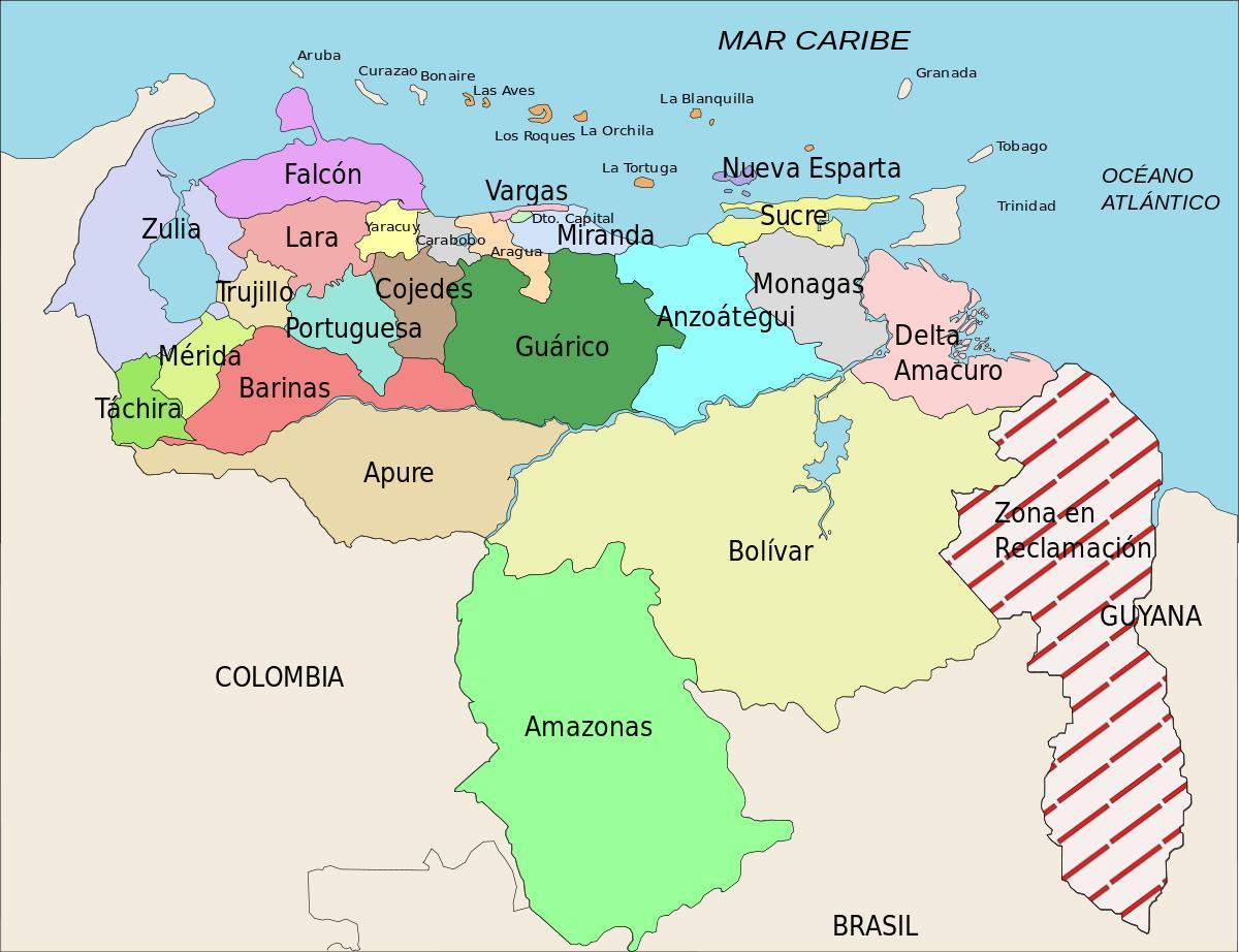χάρτης της βενεζουέλας μέλη