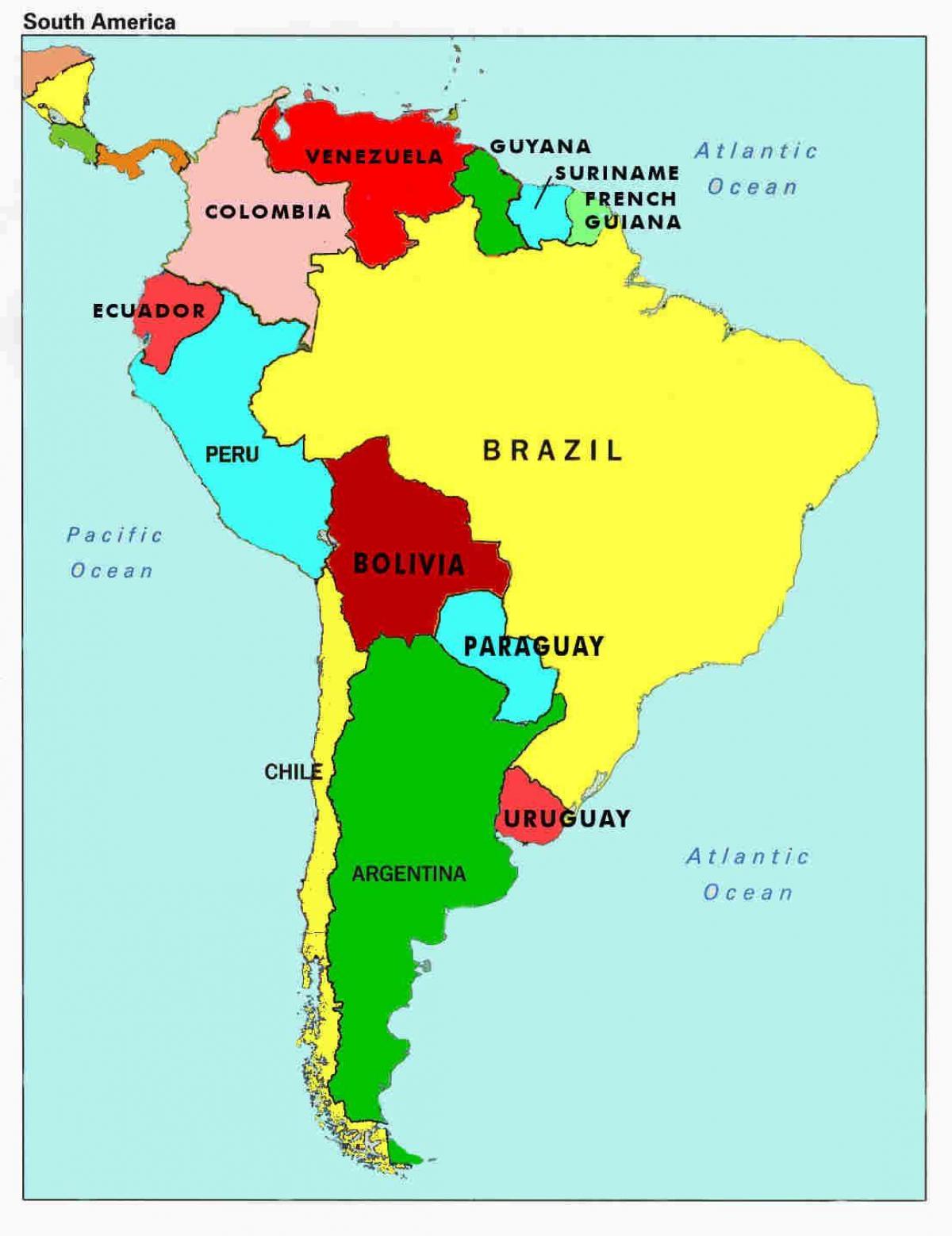 χάρτης της βενεζουέλας και τις γύρω χώρες