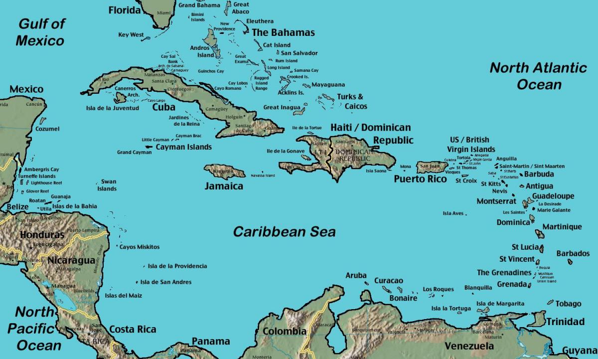 νησιά στα ανοικτά της βενεζουέλας χάρτης
