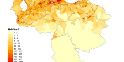 Βενεζουέλα πυκνότητα πληθυσμού χάρτης