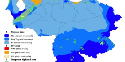 Χάρτης της βενεζουέλας για το κλίμα