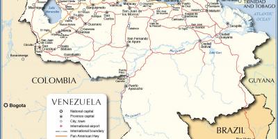 Λεπτομερής χάρτης της βενεζουέλας
